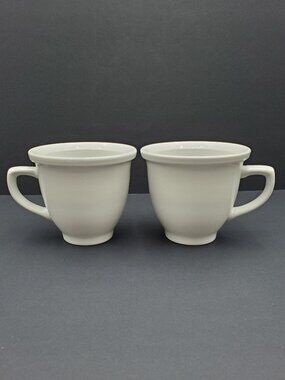 Pottery Barn Large White Rimmed Mugs Oversized White Soup Coffee Mugs